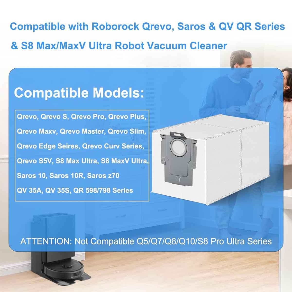 Dust Bags Replace for Roborock Q Revo, Qrevo S, Qrevo Slim Robot Vacuum Cleaner gallery