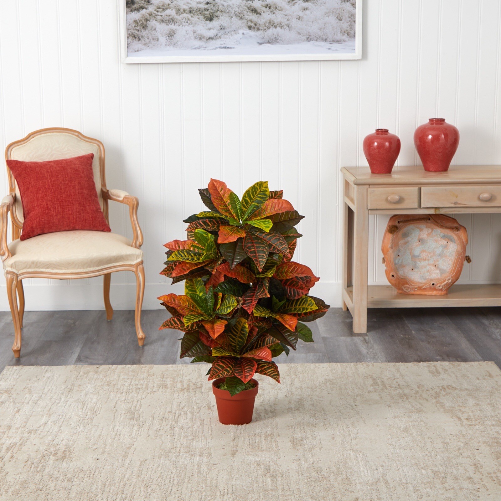 39” Croton Artificial Plant (Real Touch) Home Office Decor. Retail $104 gallery