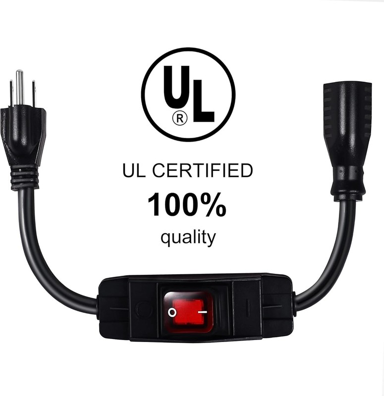 Versatile 1.5 Ft Outdoor Extension Cord with On/Off Waterproof Switch - 125V/15A gallery