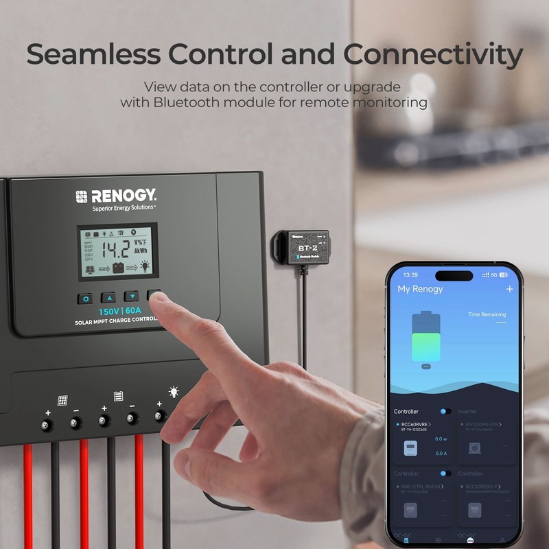 Renogy 60A MPPT Solar Charge Controller 12V/24V/36V/48V For RV Refurbished gallery