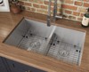 Ruvati 30" Low-Divide Tight Radius 50/50 Double Bowl Kitchen Sink-RVH7355 gallery