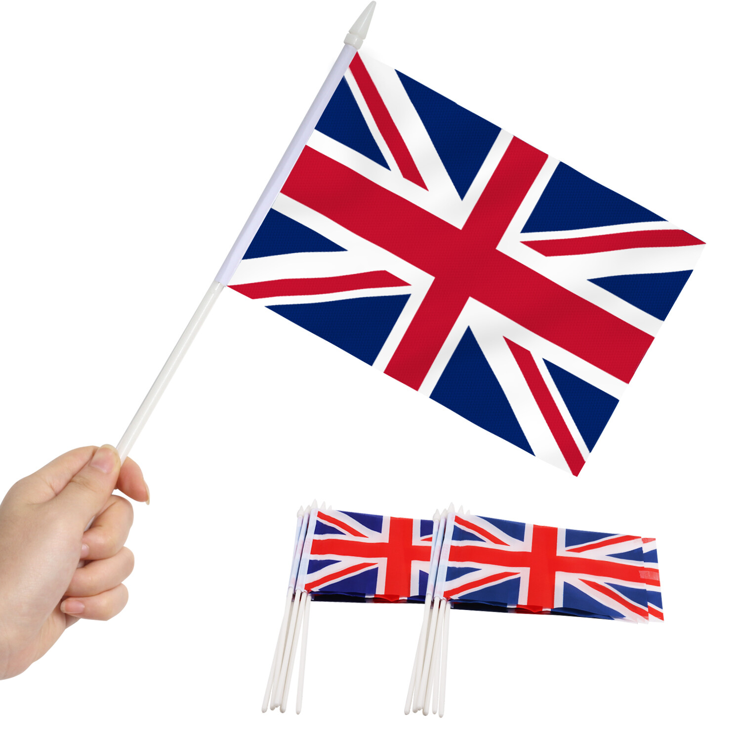 Anley 12 Pack British Union Jack UK Mini Handheld Flag - Great Britain Flags gallery
