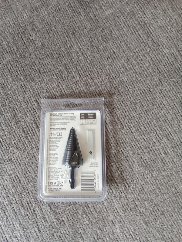 NEW KLEIN TOOLS QRST11 QUICK RELEASE STEP DRILL SPIRAL FLUTE 7/8 TO 1-1/8" gallery
