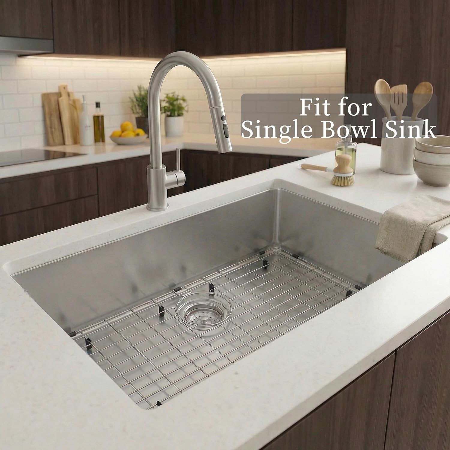 Kitchen Sink Grid Protectors for Kitchen Sink 28 3/8" x 15 3/8" with Rear Drain gallery