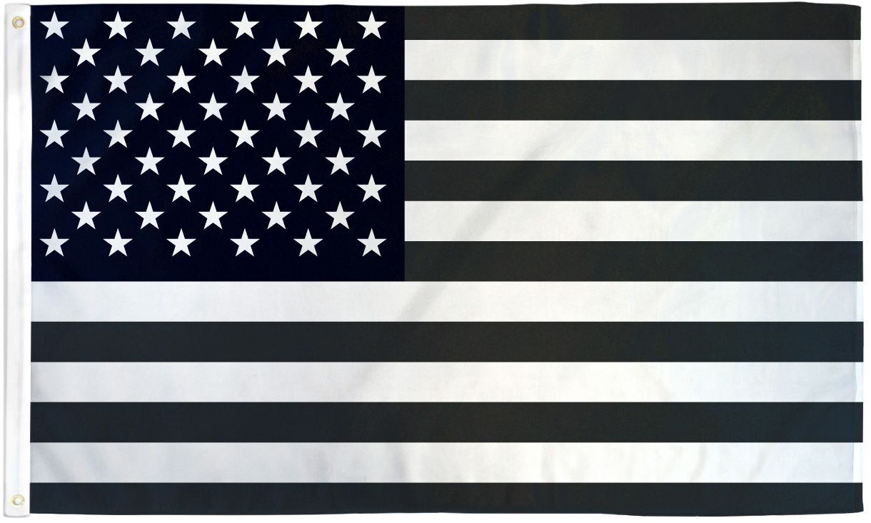 "USA BLACK & WHITE" flag 2x3 ft polyester banner American US United States gallery