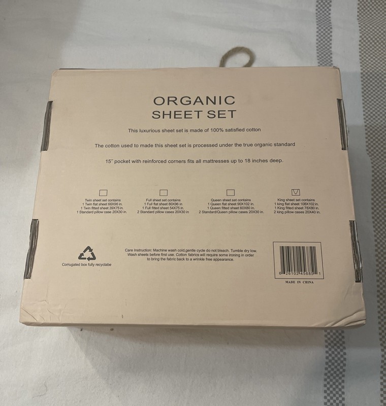 Tree Organic King Sheet Set 2000 Thread Count Cotton Beige 4pc Bedding gallery