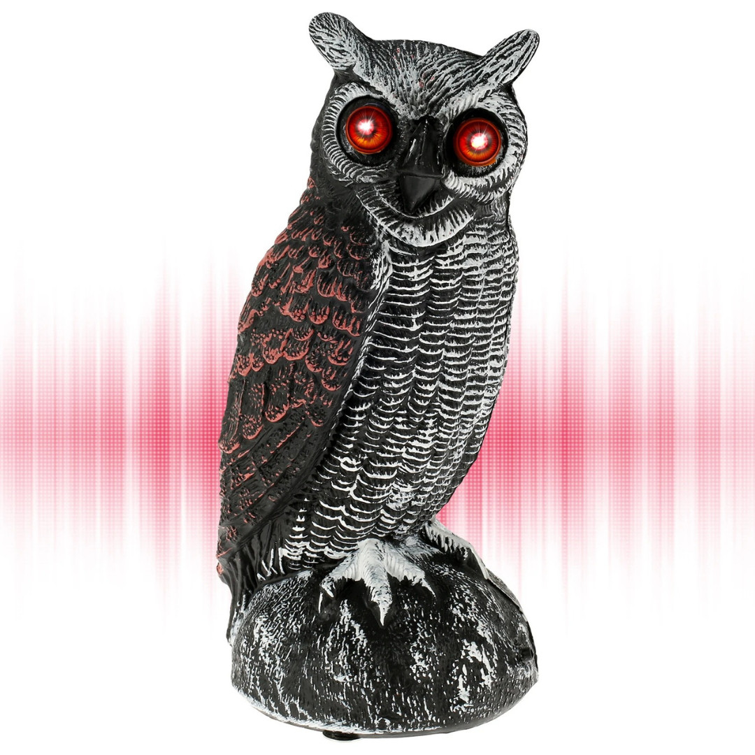 Solar Owl Bird Deterrent Motion Sensor Scarecrow Pest Repeller Garden Décor gallery