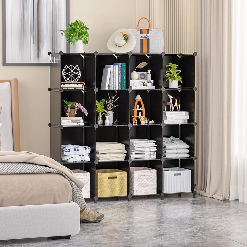 Large DIY 16 Cube Storage Organizer Shelve Unit Closet Cabinet Modular Bookshelf gallery