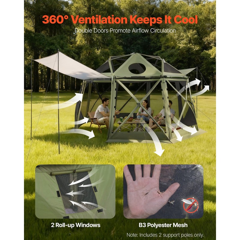 Uimoso 13-Sided Pop-Up Gazebo Screen Tent, 13 x 13 ft, Fits 10-12 People gallery