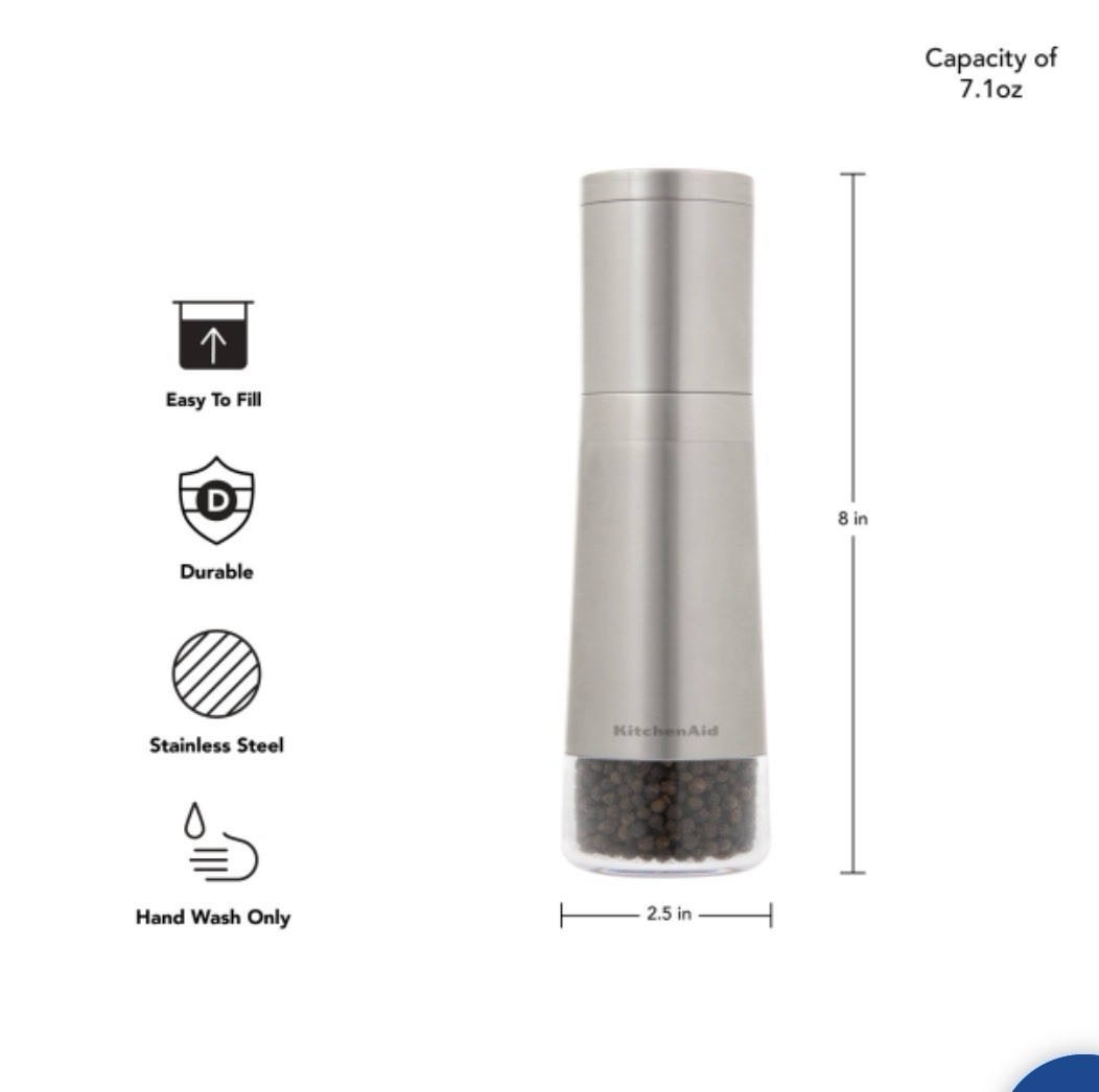 Beautiful KitchenAid Stainless Steel Pepper Grinder Mill Manual Adjustable Grind gallery