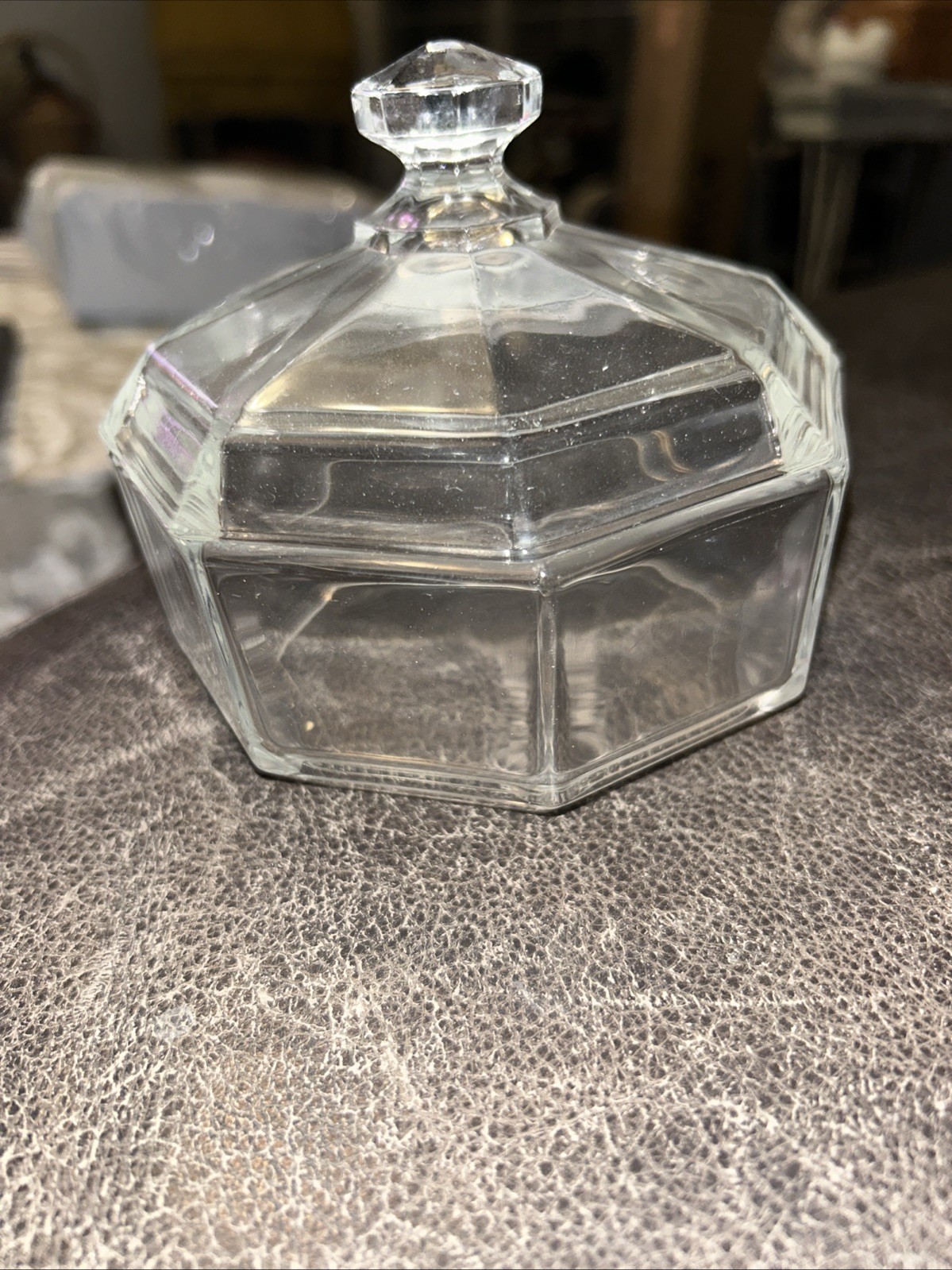 Luminarc Octime Lidded Bowl, Faceted Octagone Sugar Bowl, Glass Bowl with Lid gallery