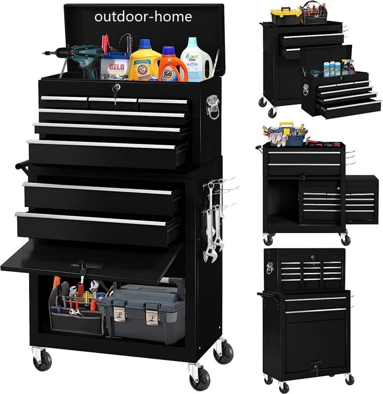 Rolling Tool Chest 8-Drawer Mobile Workbench Garage Tool Boxs Storage Cabinet gallery