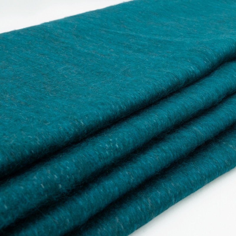 DOUBLE DENSITY ALPACA WOOL BLANKET THROW | QUEEN SIZE | SOFT & WARM – DEEP TEAL gallery