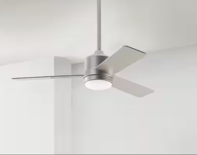 Hampton Bay Castlegate 44" Silver Ceiling Fan w/ LED Light & Remote *see note* gallery