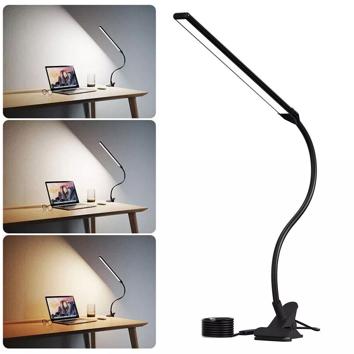 LED Desk Lamp Adjustable Swing Arm Lamp with Clamp Eye-Caring Reading Desk Light gallery