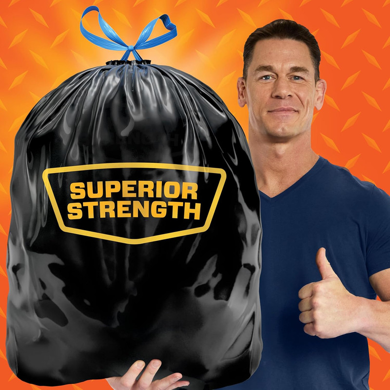 Hefty Strong Extra Large Trash Bags, Black, 33 Gallon, 48 Count gallery