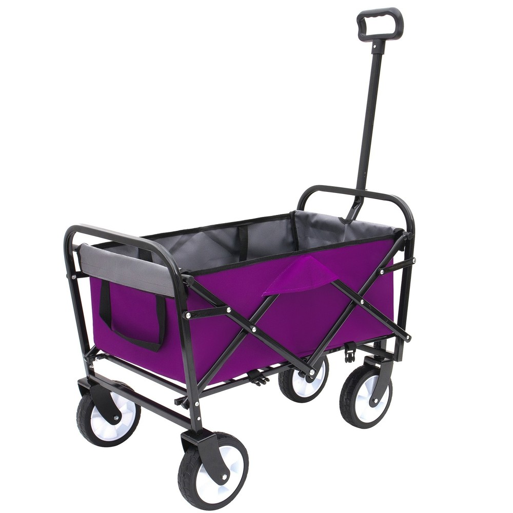 Collapsible Foldable Wagon w/ Strapping System,225lbs Utility Grocery Beach Cart