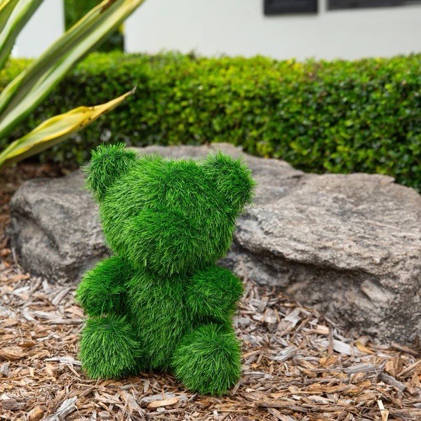 14" UV Resistant Artificial Grass Garden Plush Topiary Bear (Indoor/Outdoor) gallery