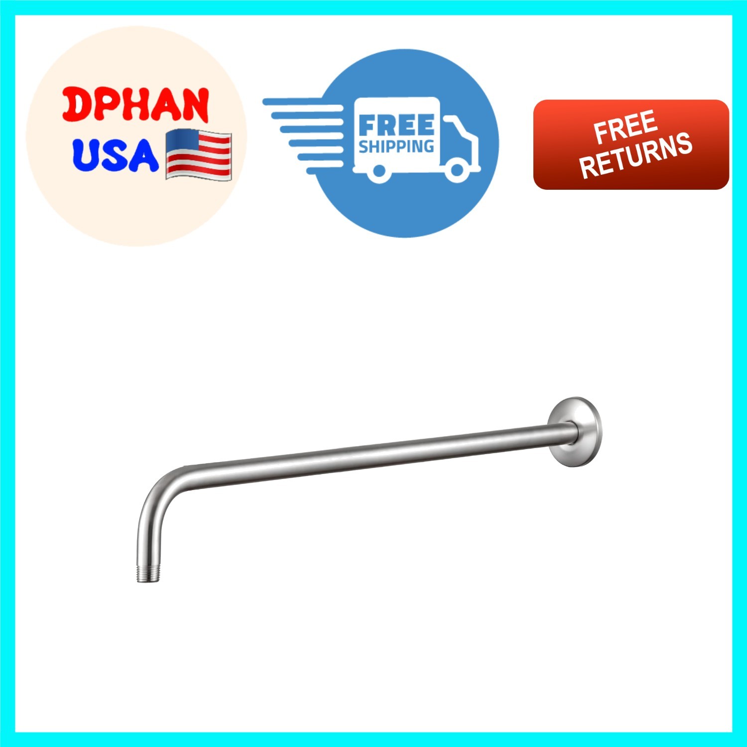 Revolutionary 24-Inch Brushed Nickel Shower Arm with Enhanced Sealing Technology gallery