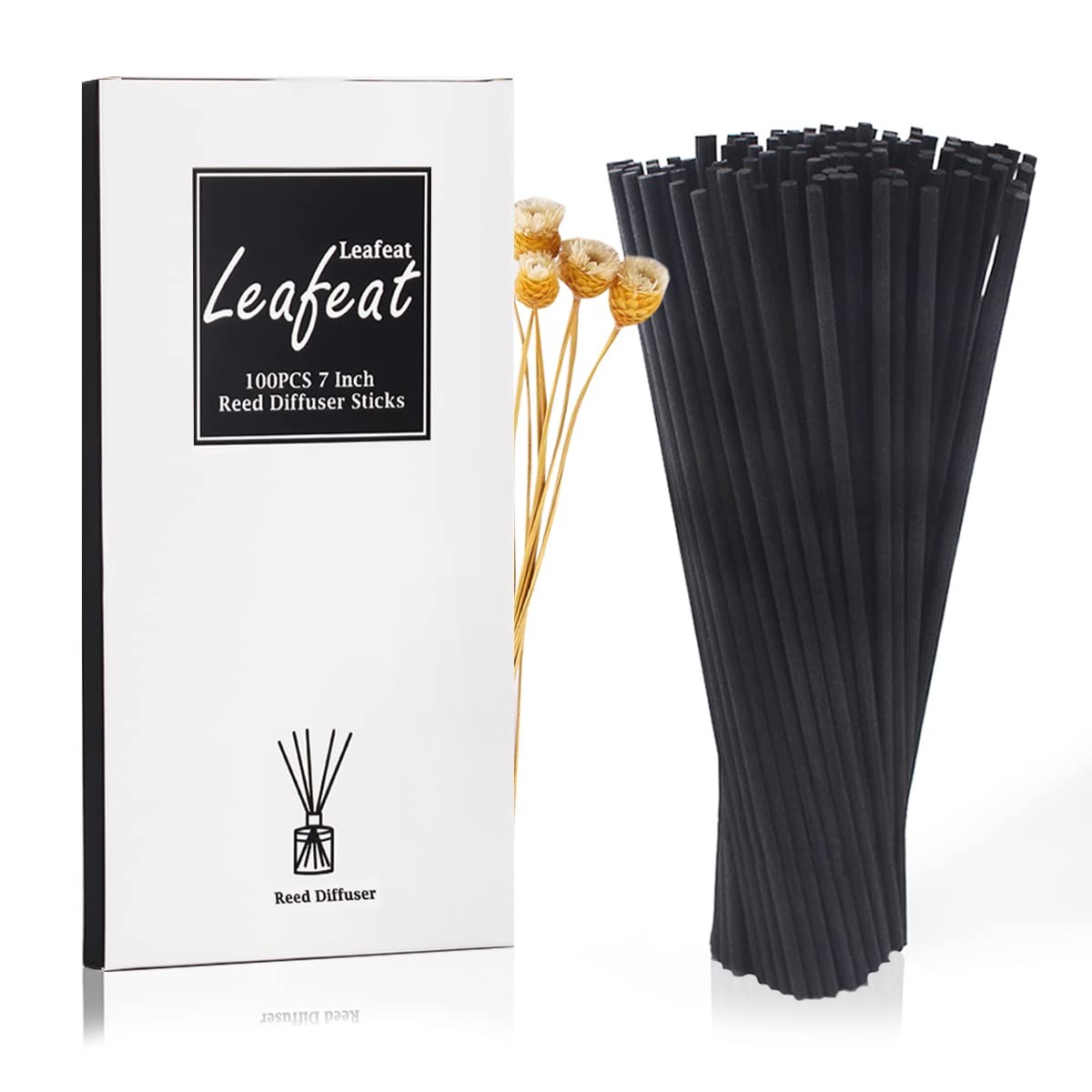 100PCS Reed Diffuser,7 Inch Aromatherapy Diffuser Black Fiber Sticks-Black Re... gallery