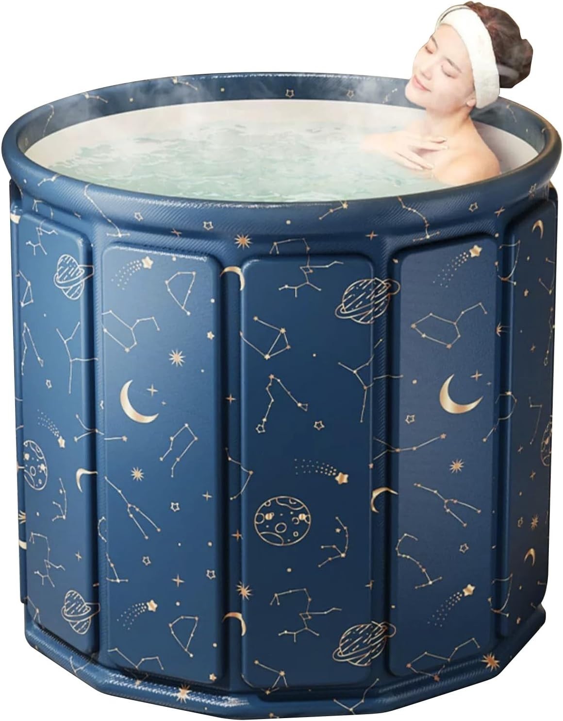 Portable Foldable Ice Bath Tub Collapsible Soaking Bath Tub for Shower 27"*25" gallery