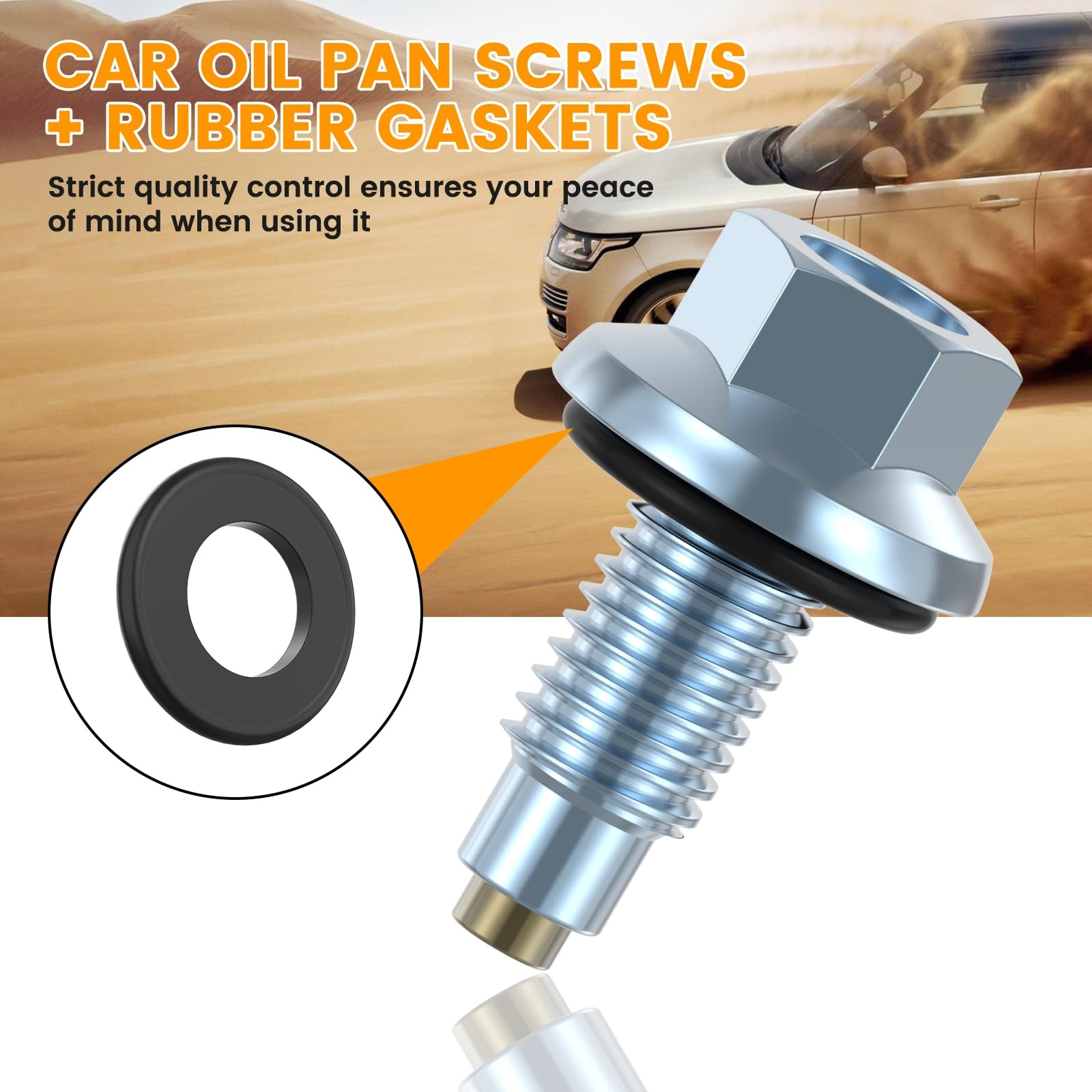 Magnetic Oil Drain Plug with Leakproof Crush Washer M12x1.75 Steel gallery