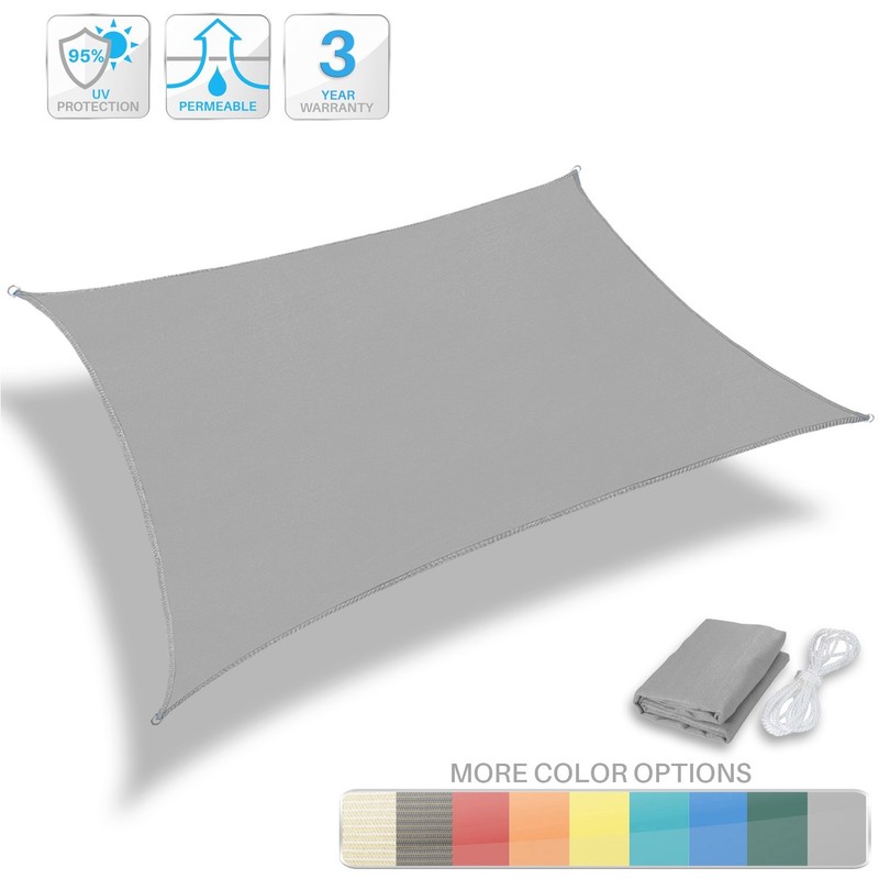 Gray Sun Shade Sail Cover Permeable Mesh Outdoor Sunlight Blockage Comfortable gallery