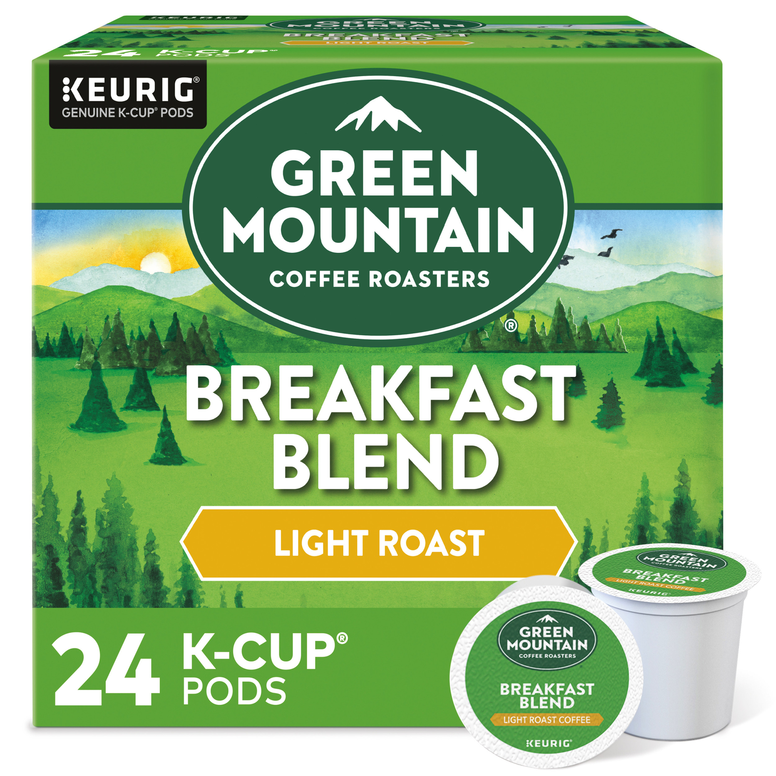 Green Mountain Coffee Breakfast Blend, Keurig K-Cup Pod, Light Roast, 24 Count gallery