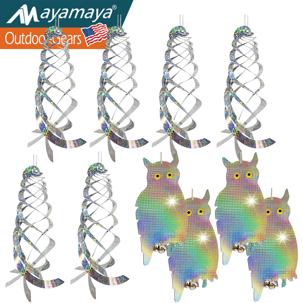 Bird Repellent Spiral Reflectors Hanging Reflective Birds Deterrent Device Decor gallery