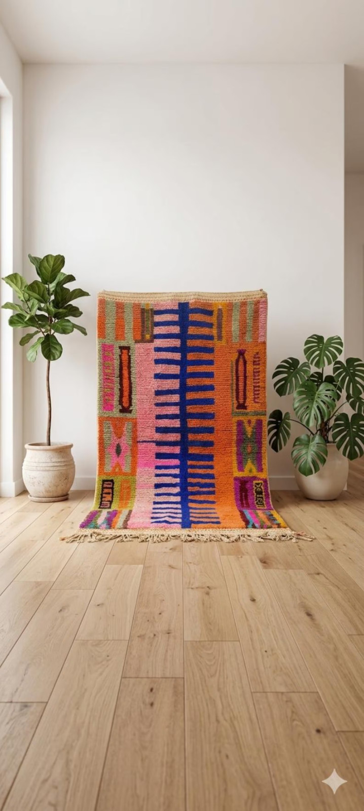 Handmade Wool Boujaad Rug – Colorful Abstract Berber Carpet, Living Room Area gallery