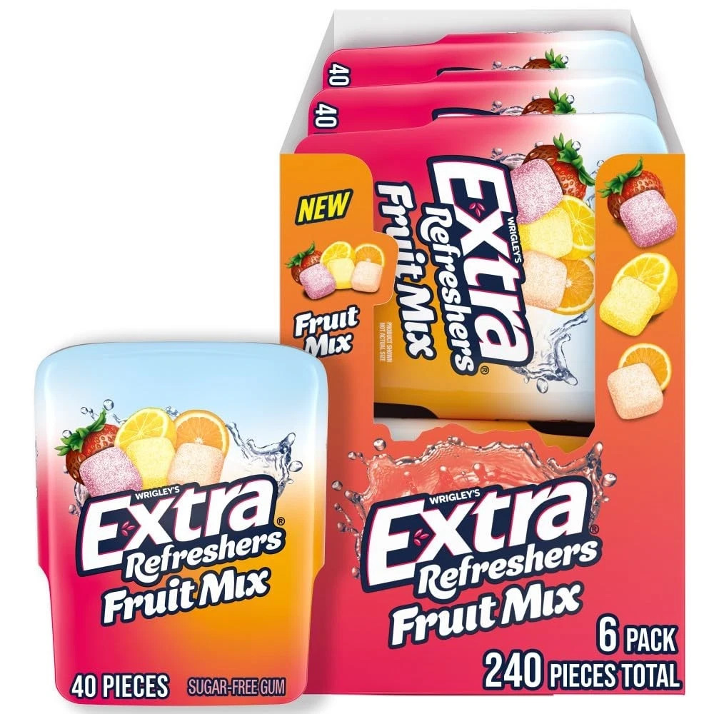 Refreshers Fruit Mix Fruit Mix Chewing Gum Bulk, 40 Piece Bottle (pack Of 6) NEW gallery