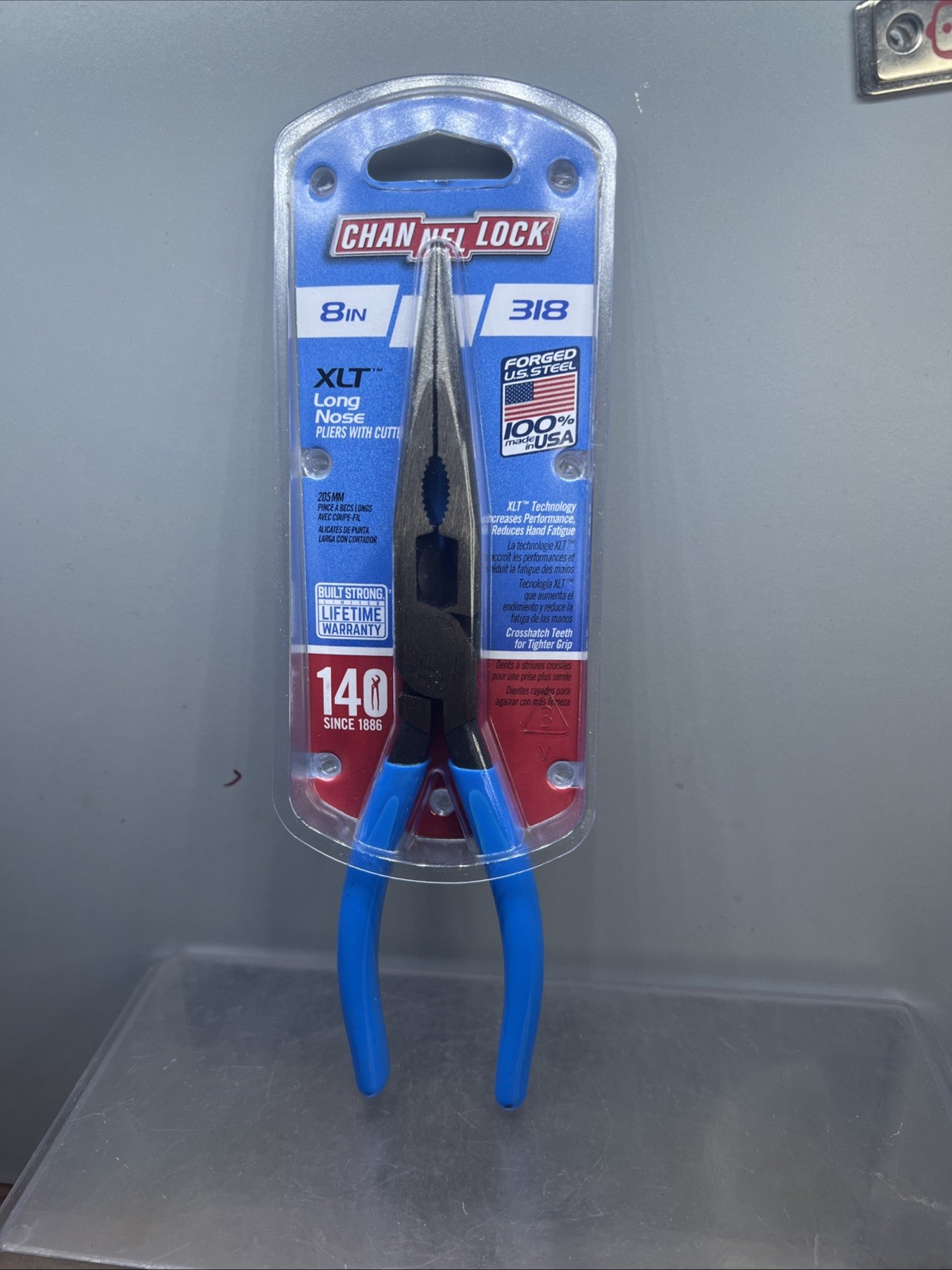 Channel Lock 8 Inch XLT Long Nose Pliers With Side Cutter #318 gallery