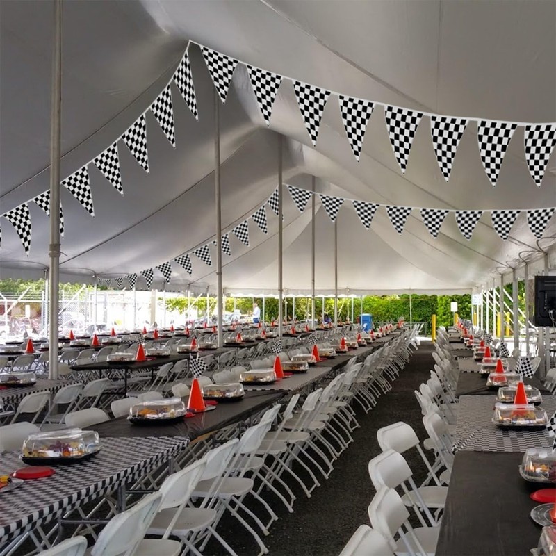 Checkered Flags Black and White 30' 100’ FT Pennant Racing Banner NASCAR Theme gallery