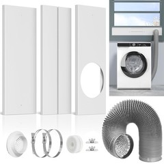 Dryer Vent Window Kit, Window Duct Kit with Hose Adjustable Dryer Vent Seal P