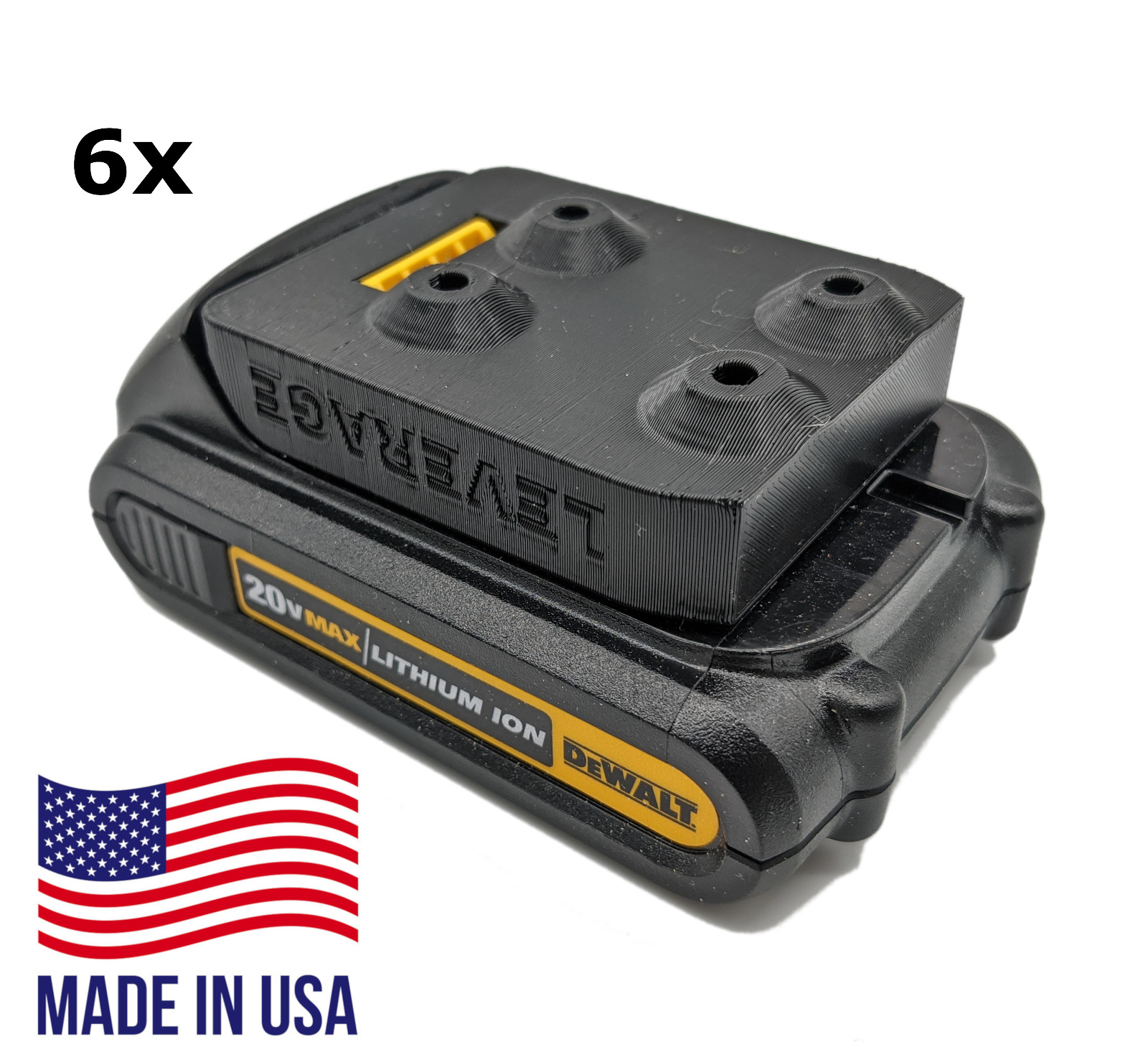 BEST FIT! 6 Pack: DeWALT 20V 60V Battery Mounts / Hangers / Holders MADE IN USA gallery