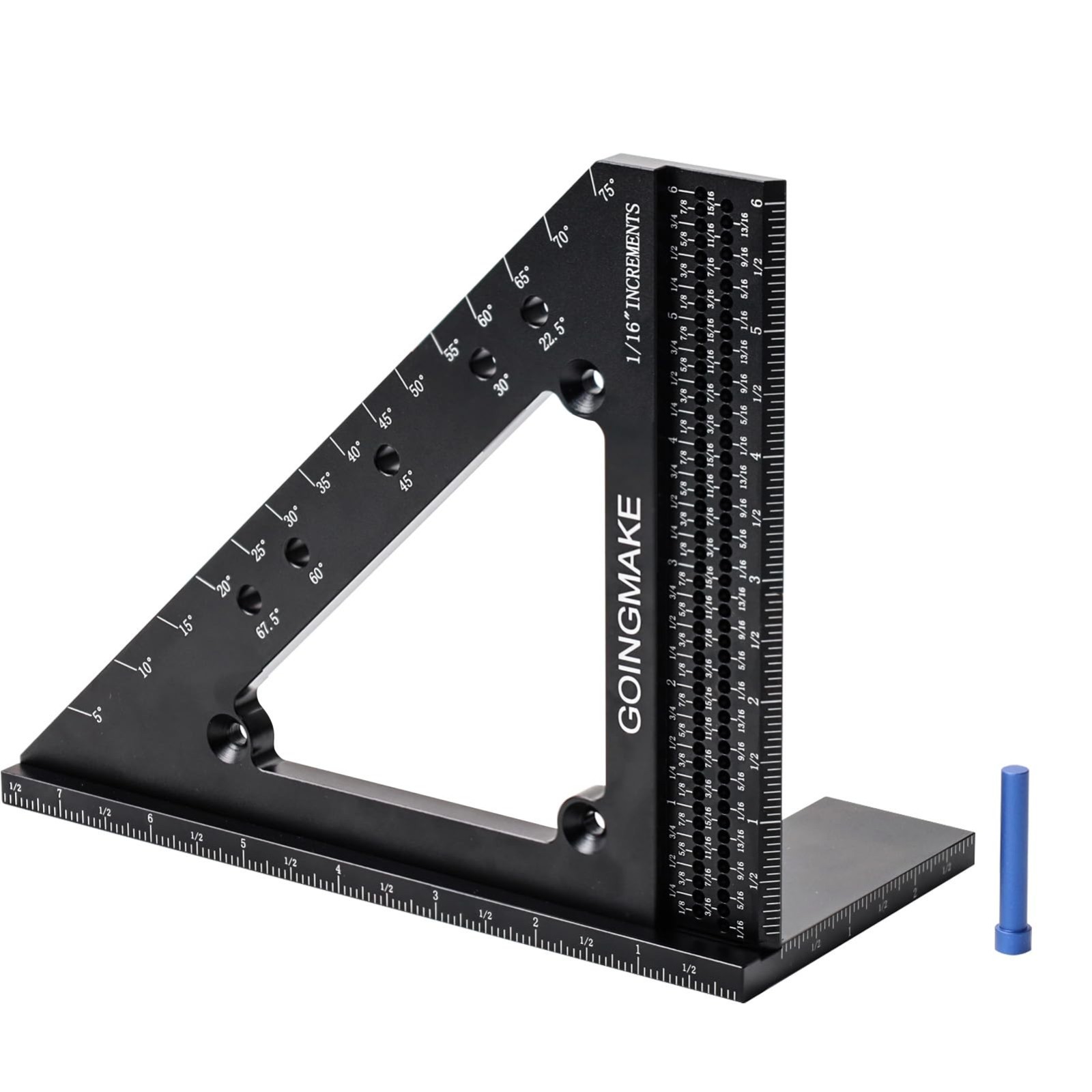 Multi-Angle Measuring Ruler 6x7.5 Inch Carpenter Square for Woodworking & Constr gallery
