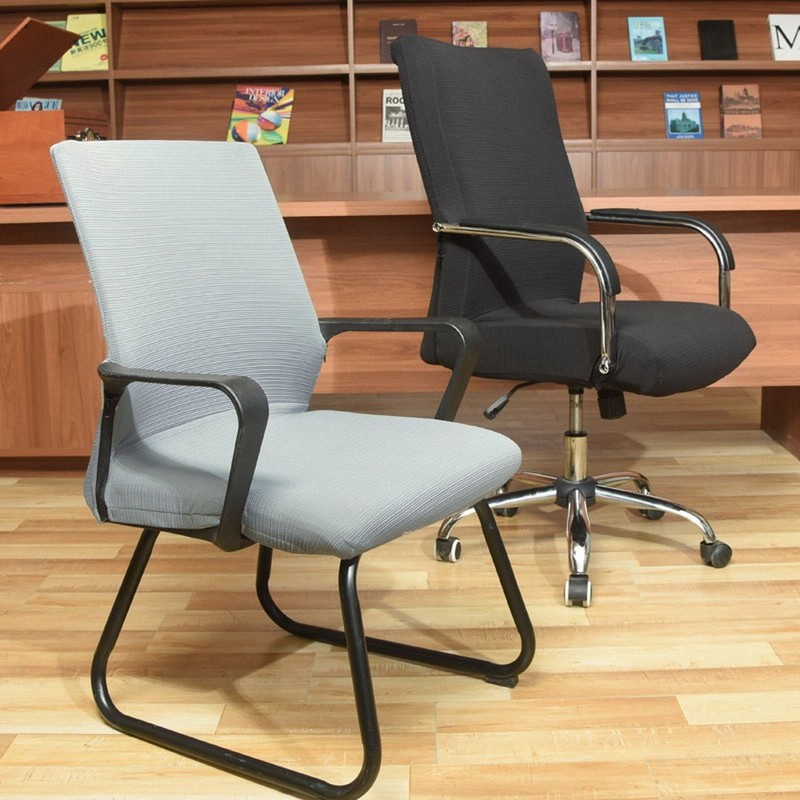 Elastic Removable Office Computer Slipcovers side zipper design arm chair cover gallery