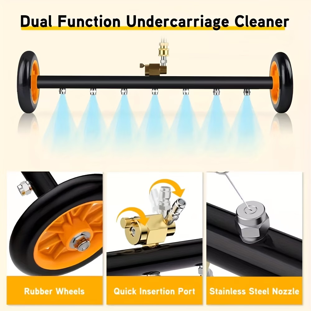 24" High Pressure Undercarriage Cleaner, 4000 PSI Pressure Washer Attachment gallery