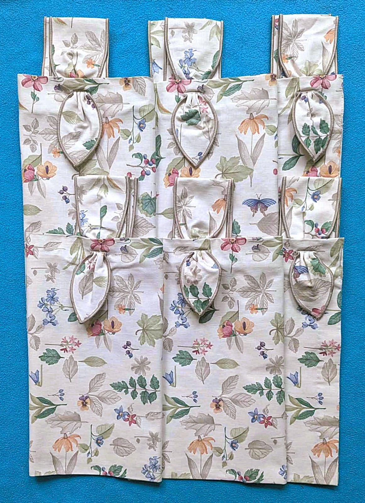 Longaberger Botanical Fields Tab Tie Valence~Floral/Flowers & Butterflies~16x54" gallery