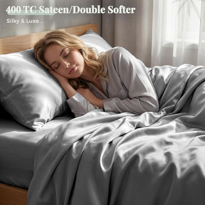 100% Rayon Derived from Bamboo Sheets California King Size, 400 TC Luxury Silky gallery