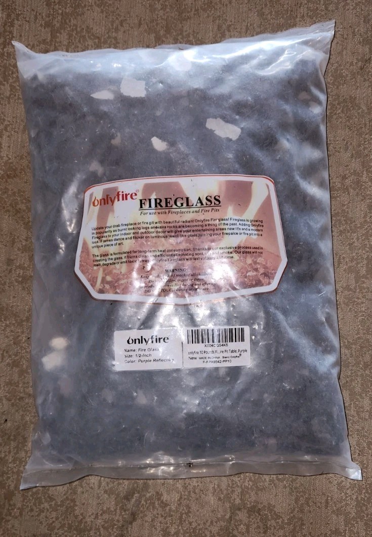 10 Pounds OnlyFire Fire Glass 1/2 Inch Purple Reflective Fire Pit Table Propane gallery