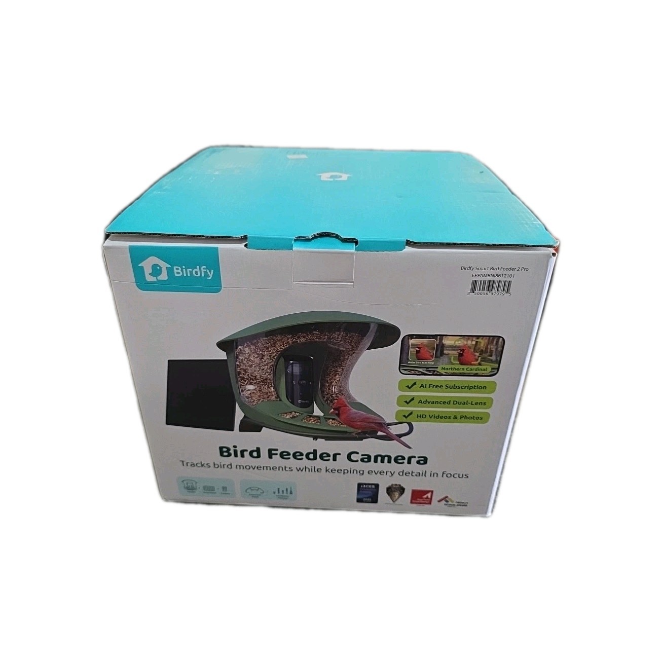 Birdfy Solar Powered Bird Feeder 2 Pro with AI Camera, Green, gallery