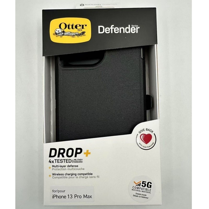 OtterBox Defender Case with Holster Case for iPhone 13 Pro Max, Black Case