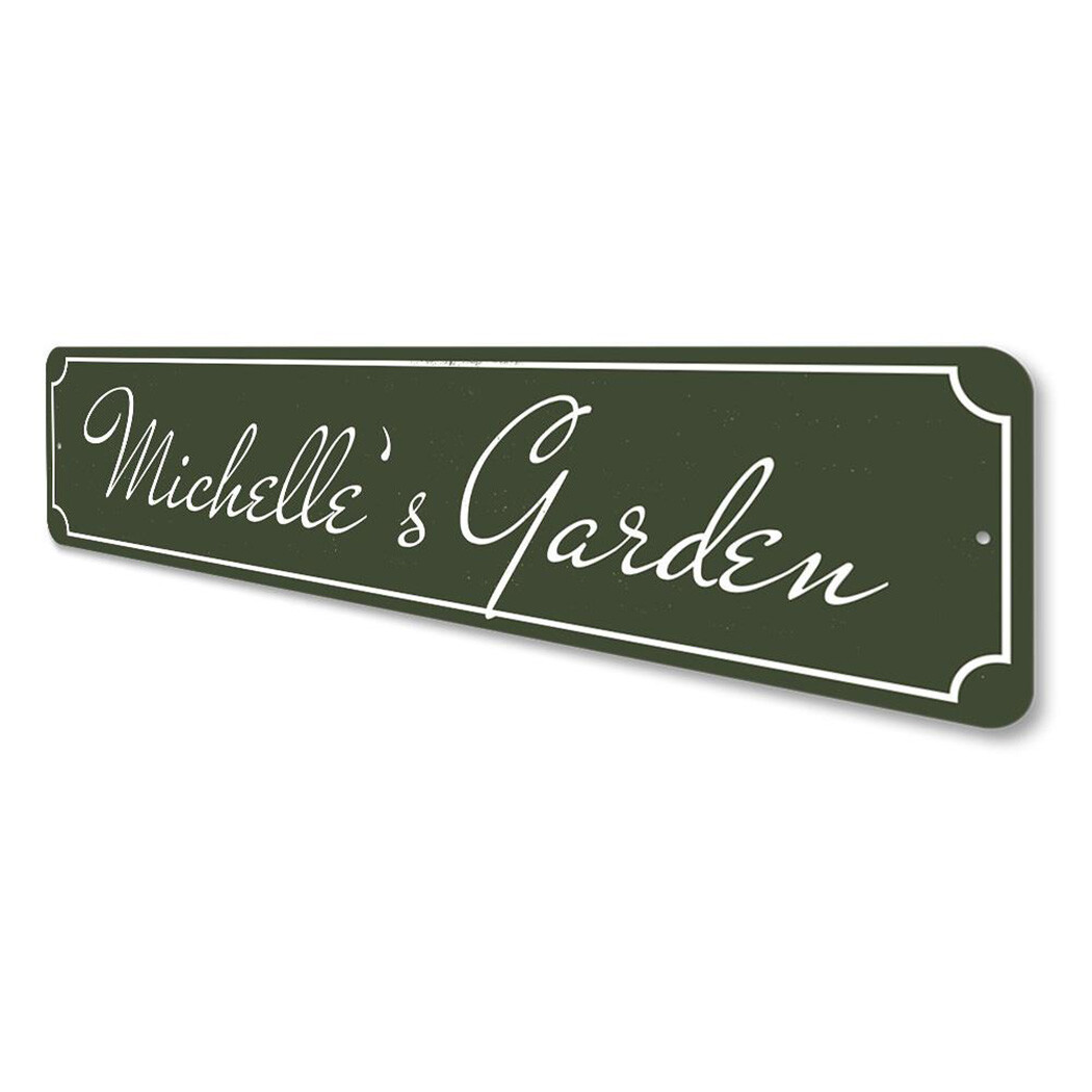 Personalized Garden Name Sign Garden Lover Aluminum Metal Decor Sign gallery