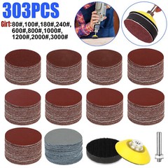 303PC 2 inch Sanding Discs Dry Hook Loop 80-3000 Grit for Drill Die Grinder US