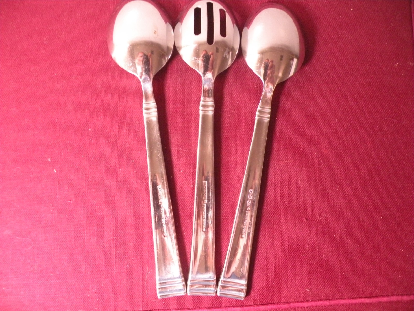 3 Serving Pieces Cambridge Stainless Steel CBS174 Solid Pierced Spoons gallery