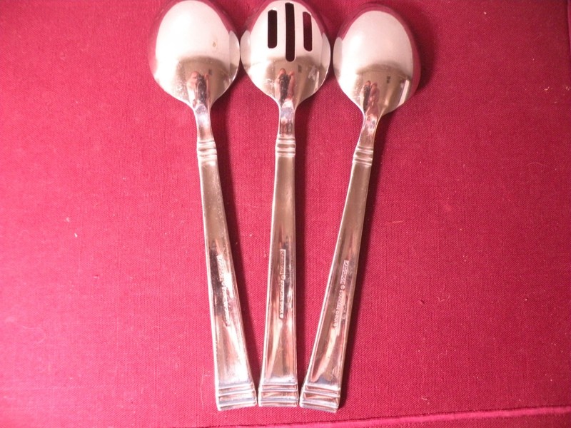3 Serving Pieces Cambridge Stainless Steel CBS174 Solid Pierced Spoons gallery
