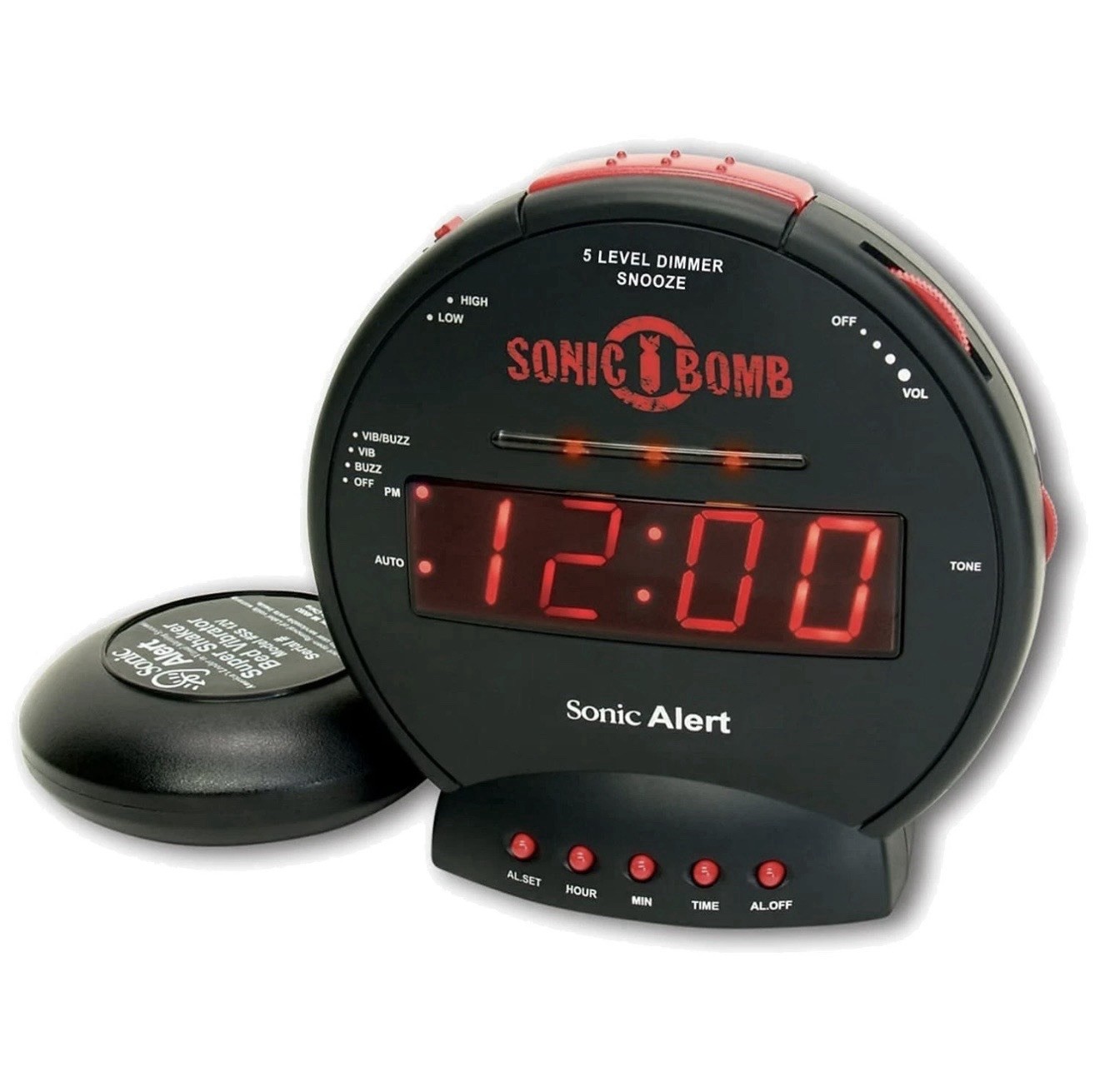 NEW Sonic Bomb Extra Loud Alarm Clock w/ Bed Shaker for Heavy Sleepers SBB500ss gallery