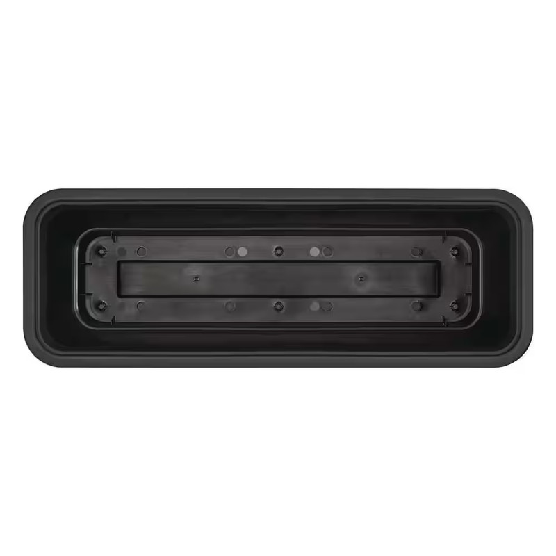 Antonella Black Plastic Rectangular Window Planter Box with Drainage Hole (24 In gallery
