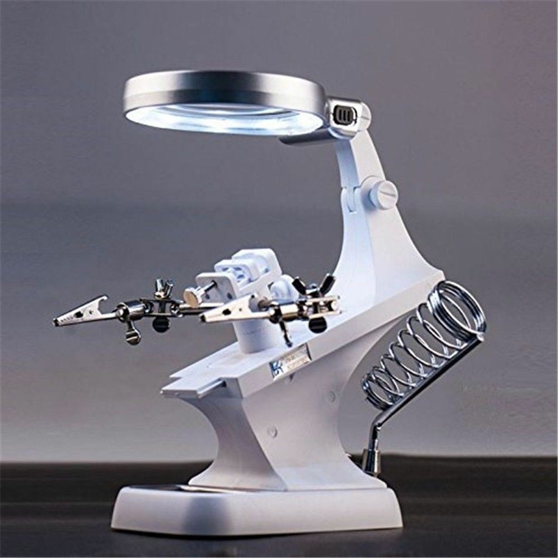 Third Hand Soldering Solder Iron Stand Holder Magnifier Helping Station Tool gallery